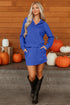 Half Zip Collared Pullover Pocket Mini Skirt Two Piece Dresses